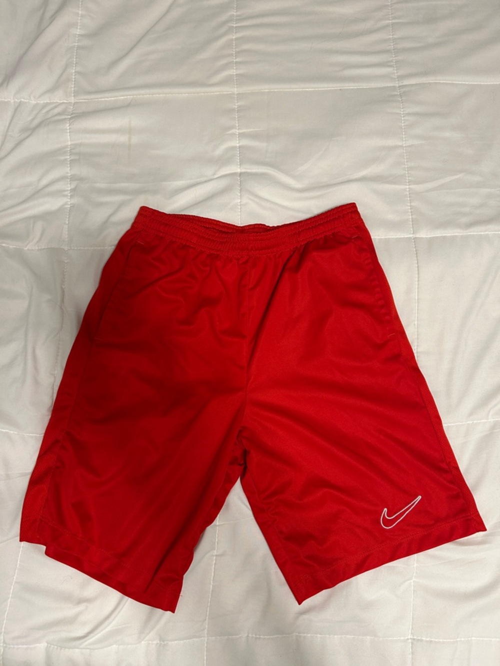 Nike Men’s Red Athletic Mesh Shorts with Swoosh